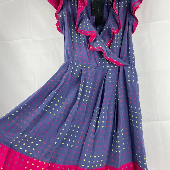 NWT Marc by Marc Jacobs Polka dots Ruffled 100% Silk Dress $358 Size 4 - Picture 6 of 16